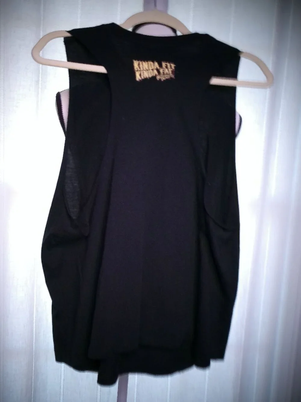 KINDA FIT KINDA FAT Men's Muscle Tee Sleeveless Black w/Logo 2X